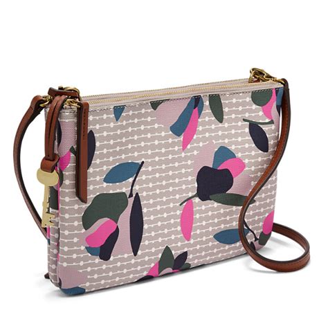 fossil damen tasche devon crossbody floral|Devon Leather Crossbody Bag .